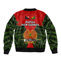 Papua New Guinea Sleeve Zip Bomber Jacket Eastern Highlands Province Mix Coat Of Arms Polynesian Art LT14 - Polynesian Pride