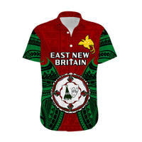 Papua New Guinea Hawaiian Shirt East New Britain Province Mix Coat Of Arms Polynesian Art LT14 - Polynesian Pride