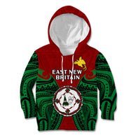 Papua New Guinea Kid Hoodie East New Britain Province Mix Coat Of Arms Polynesian Art LT14 Hoodie Red - Polynesian Pride