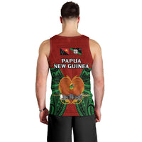 Papua New Guinea Men Tank Top East New Britain Province Mix Coat Of Arms Polynesian Art LT14 - Polynesian Pride