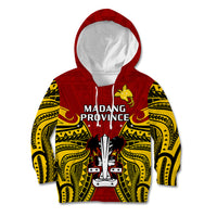 Papua New Guinea Kid Hoodie Madang Province Mix Coat Of Arms Polynesian Art LT14 Hoodie Red - Polynesian Pride
