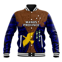 Papua New Guinea Baseball Jacket Manus Province Mix Coat Of Arms Polynesian Art LT14 Unisex Brown - Polynesian Pride
