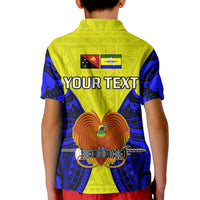 (Custom Personalised) Papua New Guinea Kid Polo Shirt Morobe Province Mix Coat Of Arms Polynesian Art LT14 - Polynesian Pride