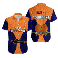 (Custom Personalised) Papua New Guinea Hawaiian Shirt New Ireland Province Mix Coat Of Arms Polynesian Art LT14 Orange - Polynesian Pride