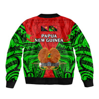 Papua New Guinea Sleeve Zip Bomber Jacket Southern Highlands Province Mix Coat Of Arms Polynesian Art LT14 - Polynesian Pride