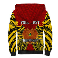 (Custom Personalised) Papua New Guinea Sherpa Hoodie Western Province Mix Coat Of Arms Polynesian Art LT14 - Polynesian Pride