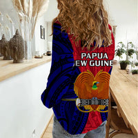 Papua New Guinea Women Casual Shirt West New Britain Province Mix Coat Of Arms Polynesian Art LT14 - Polynesian Pride