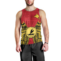(Custom Personalised) Papua New Guinea Men Tank Top National Capital District Mix Coat Of Arms Polynesian Art LT14 - Polynesian Pride