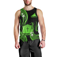Tokelau Men Tank Top Tokelauan Tatau With Badge Green LT14 - Polynesian Pride