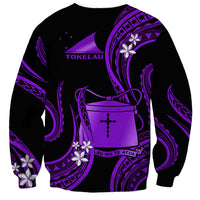 Tokelau Sweatshirt Tokelauan Tatau With Badge Purple LT14 - Polynesian Pride