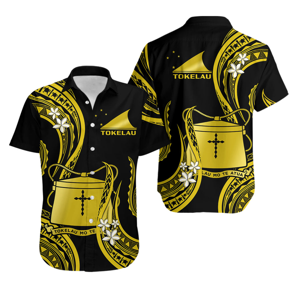 Tokelau Hawaiian Shirt Tokelauan Tatau With Badge Yellow LT14 Yellow - Polynesian Pride
