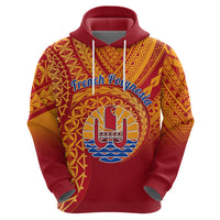 Custom French Polynesia Hoodie Happy Internal Autonomy Day LT14 Zip Hoodie Red - Polynesian Pride