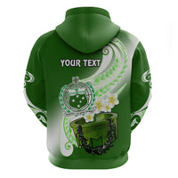 Custom Samoa Hoodie Ula Fala Kava Bowl Plumeria Polynesian Green LT14 - Polynesian Pride