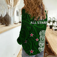 Aotearoa Rugby Women Casual Shirt All Stars New Zealand Tiki Maori LT14 - Polynesian Pride