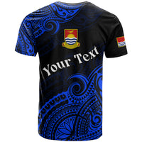 Custom Ribaberiki Kiribati Coat of Arms Mix Blue Polynesian T Shirt LT14 - Polynesian Pride