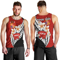 (Custom Personalised) Tonga Kava Bowl Men Tank Top Tongan Kupesi Ngatu Pattern Black LT14 - Polynesian Pride