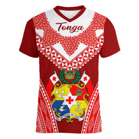 Tonga Heilala Flowers Women V Neck T Shirt Tongan Ngatu White Special Verison LT14 - Polynesian Pride