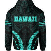 Polynesian Kakau Seal of Hawaii Hoodie Sport Style Version 2.0 Turquoise - Polynesian Pride