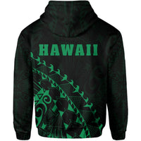 Hawaii Coat of Arms Hoodie (Green) Turtle Style - Polynesian Pride