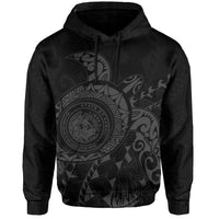 Hawaii Coat of Arms Hoodie (Gray) Turtle Style - Polynesian Pride
