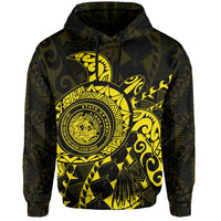 Hawaii Coat of Arms Hoodie (Yellow) Turtle Style - Polynesian Pride