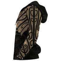 New Zealand Hoodie, Maori Lion Tattoo Pullover Hoodie Gold - Polynesian Pride