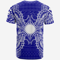 Marshall Islands All T Shirt Marshall Islands Flag Map Polynesian Tattoo Blue - Polynesian Pride