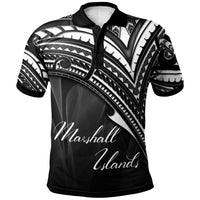 Marshall Islands Polo Shirt Cross Style Unisex Black - Polynesian Pride