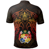 Tonga Polo Shirt Tongan Coat Of Arms Red Manta Ray - Polynesian Pride