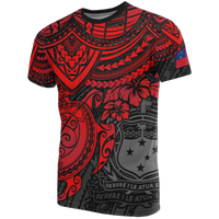 Samoa T Shirt Samoan Coat of Arms Polynesian Red Turtle Hibiscus Unisex RED - Polynesian Pride