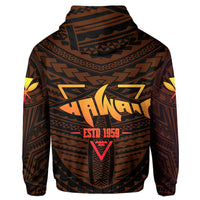 Kanaka Polynesian Hoodie Zip Orange Earth AH - Polynesian Pride