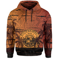 Hawaii Sunset Coat of arm Polynesian Hoodie - Polynesian Pride