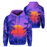 Hawaii Summer Kanaka Hoodie (Zip up) Unisex Purple - Polynesian Pride