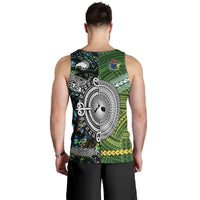 New Zealand And Cook Islands Men Tank Top Together - Paua Shell LT8 - Polynesian Pride