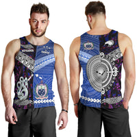 New Zealand And Samoa Men Tank Top Together - Purple LT8 - Polynesian Pride