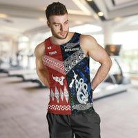New Zealand And Tonga Men Tank Top Together - Blue LT8 - Polynesian Pride