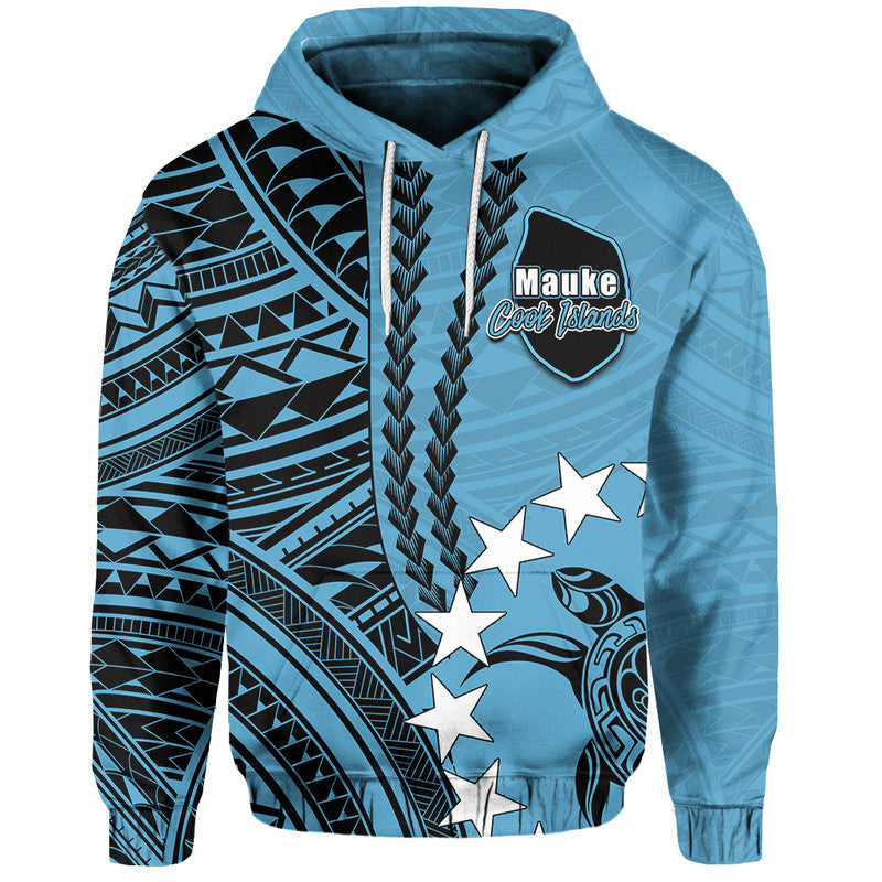 Cook Islands Mauke Polynesian Hoodie LT6 Blue - Polynesian Pride