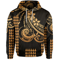 Custom Kakau Hawaiian Polynesian Hoodie Gold LT6 Gold - Polynesian Pride