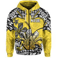 Custom Niue Uga Hoodie Tribal Patterns Yellow Style LT6 - Polynesian Pride