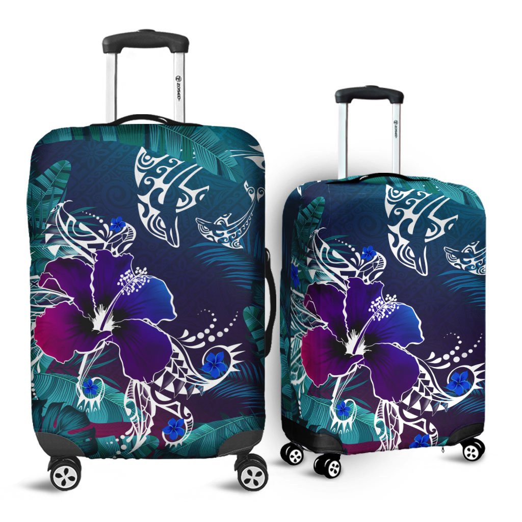 Hawaii Dophin Flowers And Palms Retro Luggage Covers - AH Art - Polynesian Pride