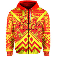 Custom Hawaii Mauna Kea Zip Hoodie LT6 Unisex Red - Polynesian Pride