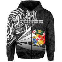 Tonga Zip Hoodie Kalia Polynesian NO.2 LT6 Unisex Black - Polynesian Pride