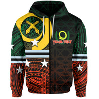 Custom Penama Day Zip Hoodie Polynesian Patterns Mix Sand Drawing LT6 Unisex Red - Polynesian Pride