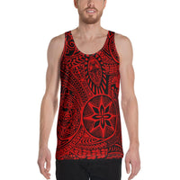 Polynesian Hawaiian Style Tribal Tattoo Red - Hawaii Men's Tank Top Red - Polynesian Pride