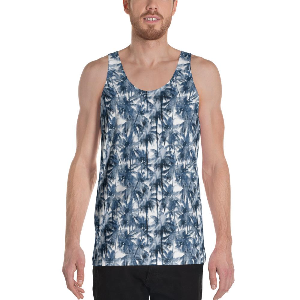Hawaii Palm Trees And Tropical Branches - Hawaii Men's Tank Top AH White - Polynesian Pride