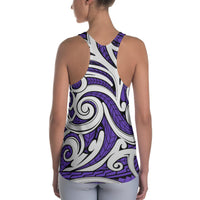 Polynesian Maori Ethnic Ornament Violet Hawaii Women's Racerback Tank Top - Polynesian Pride