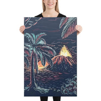 Night On The Land Canvas 24x36 Canvas White - Polynesian Pride