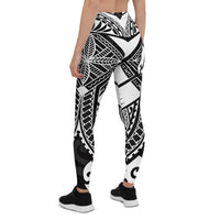 Tonga Polynesian Leggings - Tonga White Seal with Polynesian tattoo - Polynesian Pride
