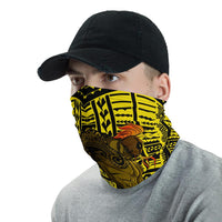 Hawaiian Bandana Polynesian Warrior Kanaka Anchor Neck Gaiter - AH - Yellow - Polynesian Pride