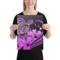 Hawaii Turtle Map Polynesian Pink Canvas 12x16 Canvas Pink - Polynesian Pride